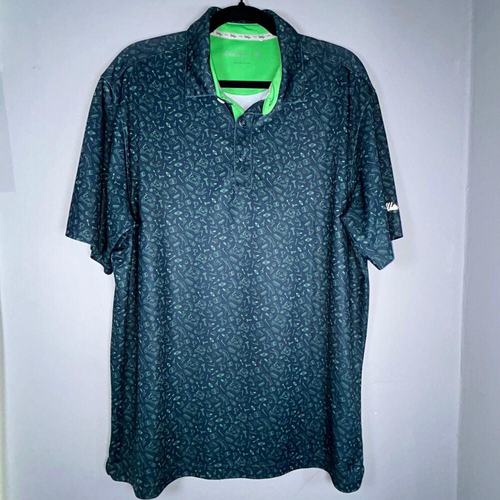 Walter Hagen Golf Print SS Polo Men Sz L